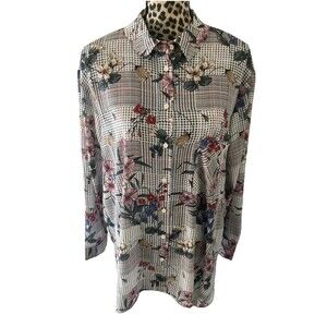 Chelsea Theodore Top Blouse 3X Retail $74 Brand New Floral Long Sleeve Button Up